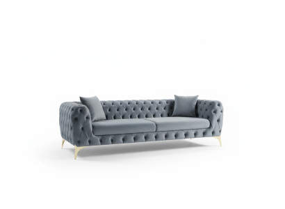 Moderner Dreisitzer Chesterfield Möbel Edelstahl Polyester Wohnzimmermöbel
