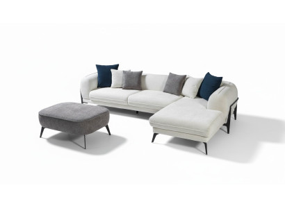 Bílá rohová sedací souprava L-tvaru pro obývací pokoj Sofa Moderní sedací soupravy
