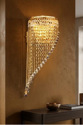 Luxus Zlaté stropní lustry Nástěnné lampy Stínidla závěsného lustru