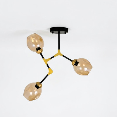 Lüster Kronleuchter Deckenlampe Deckenleuchter Lampen Gold Modern Glas