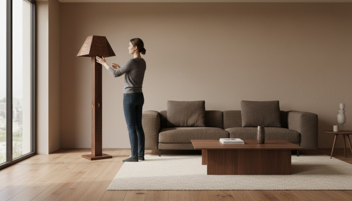 Stehleuchte Luxus Echtholz Lampe Stand Leuchten Stehlampe Leuchte Lampen Luxus