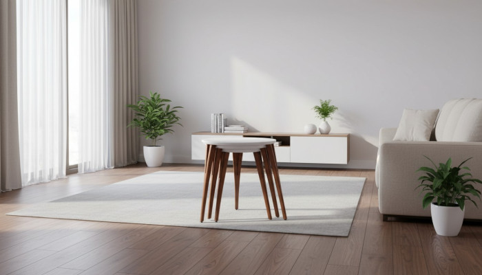 Beistelltische Blumenständer Holztische Set Tisch Couchtisch Beistelltisch 3tlg.