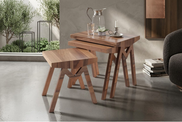 Blumenständer Beistelltische Holztische Tisch Set Beistelltisch Couchtisch 3tlg.