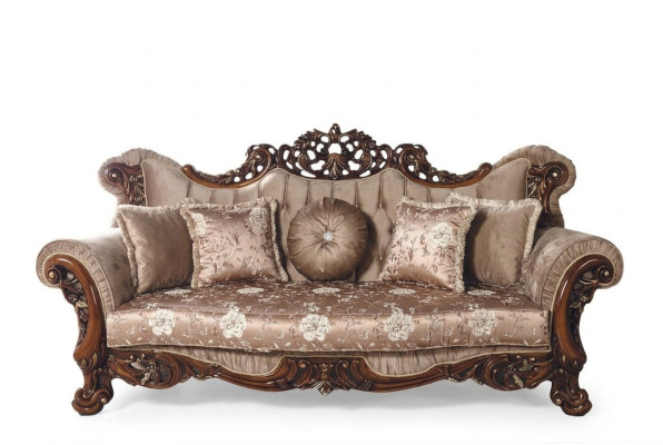 Barock Dreisitzer Chesterfield Couch Möbel Sofa Couchen Stoff Braun