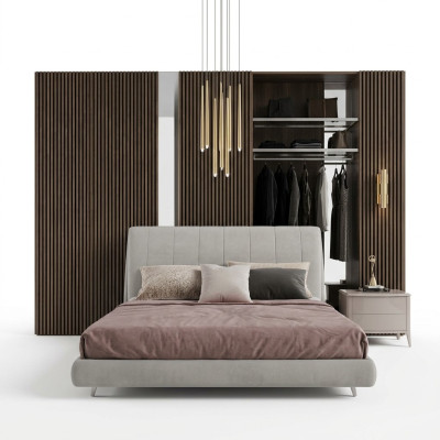 Doppelbett Holz Polster Betten Doppel Bettrahmen Modern Luxus Schlafzimmer Bett