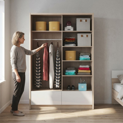 Mehrzweck Regale Schrank Regal Aufbewahrungs Kleiderschrank 150cm Neu Garderobe