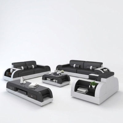 Sofagarnitur 3+2+1 Couch Polster Textil Sitz Polster Garnitur Leder Design Sofas