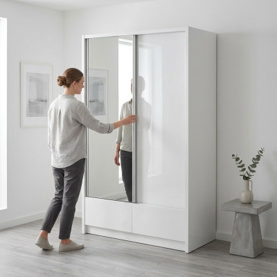 Garderobe Aufbewahrung 130cm Regal Schrank Archiv Schiebetüren Schiebetüren Büro