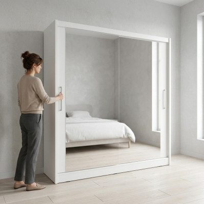 Schlafzimmer Spiegel Schwebe Türen Schrank 200cm Kleider Schränke Schiebetüren