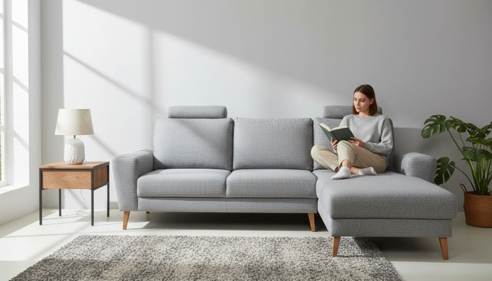 Design rohová sedací souprava Rozkládací pohovka Multifunkční obývací souprava Textilní polstrovaný nábytek Kožené pohovky Nový
