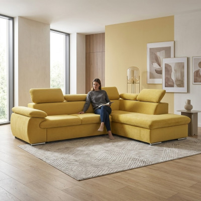 Design Rozkládací pohovka v L tvaru Pohovka Příčky Pohovka Textil Dvoulůžko Spaní