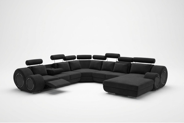 Sofa mit USB Designer Wohnlandschaft U-Form Couch Ecksofa Polster Garnitur Neu