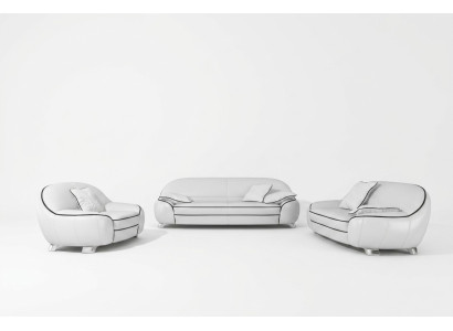 Ledersofa Couch Wohnlandschaft 3+2+1 Sitzer Garnitur Design Modern Sofa mit USB