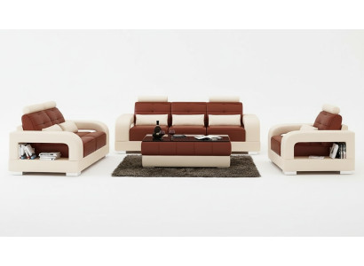 Ledersofa Couch Sofagarnitur 3+2+1 Sitzer Garnitur Design Modern Sofa mit USB