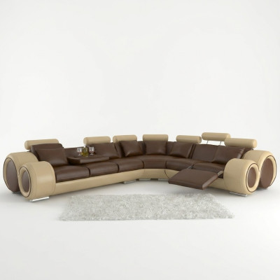LEDER SOFA ECKCOUCH DESIGN SOFA LEDERCOUCH ECKSOFA WOHNLANDSCHAFT SCHWARZ WEIß