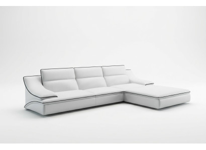 Ledersofa mit USB,Wohnlandschaft Ecksofa Eck Garnitur Design Modern Sofa A1160C