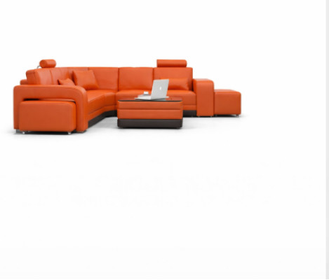 Kůžená pohovka s USB obývací stěna rohová pohovka Eck Garnitur Design Modern Sofa F3017B
