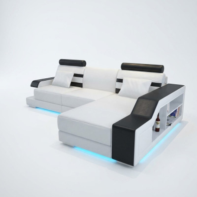 Kůžená pohovka Sofa obývací krajina Rozkládací pohovka Rohová garnitur Design Moderní pohovka L6016E
