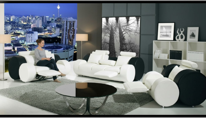 LEDERSOFA LEDER COUCH GARNITUR 3+2+1 SITZER POLSTERGARNITUR DESIGNER SOFA NEU