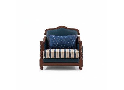 Design Leder Sessel Wohnzimmer Lounge Luxus Stuhl Design Möbel Blau
