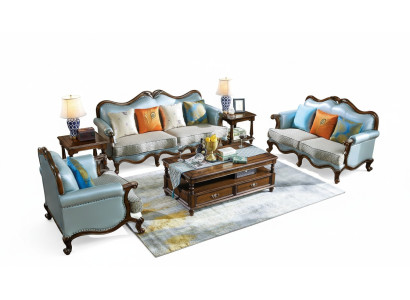 Kožená sedací souprava 3+2+1 sedáků, sada sof Garnitur Couch Designersofa.