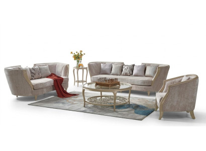 Luxus Sofagarnitur Hotel Möbel Sofa Couch Elegante Stil Stoffsofa