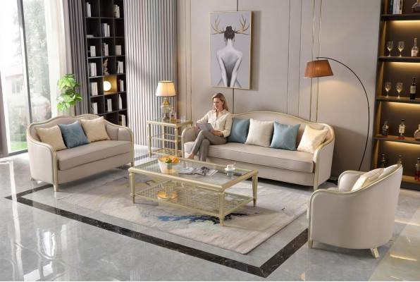 Návrh sedací soupravy Sofy Set 3+2+1 Místný gauč Moderní gauč