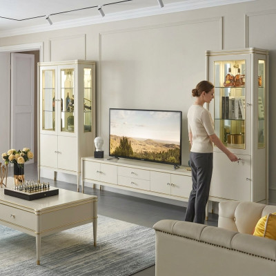Design Wohnwand Sideboard 2x Schrank rtv Lowboard Anrichte 3 tlg. Set