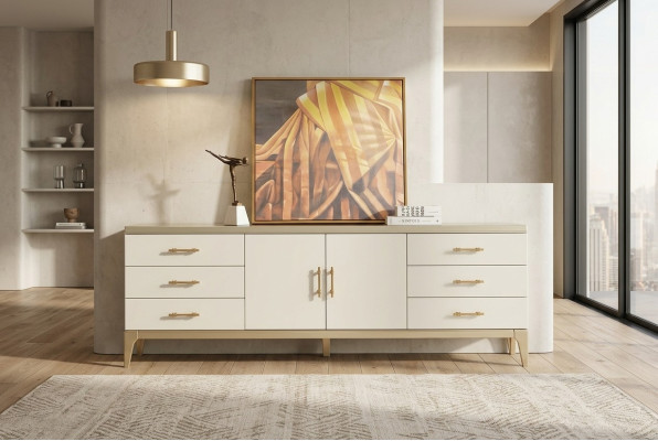 Kredence komoda Designer luxus skříně dřevo bílý komody skříň
