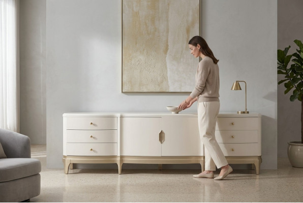 Sideboard Schrank rtv Wohnzimmer tv Holz Möbel Weiß Lowboard Luxus