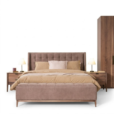 Bett Design Doppelbett Luxus Betten Polster Schlafzimmer Möbel Neu material holz