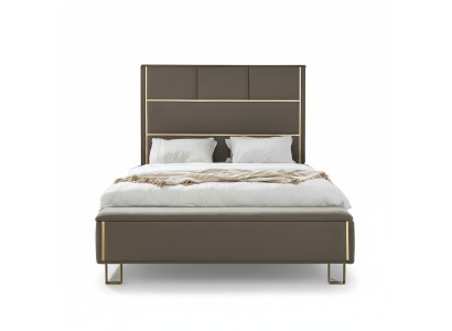 Taupe Polster Betten Doppelbett Holz Schlafzimmer Möbel Hotel Polster 180x200