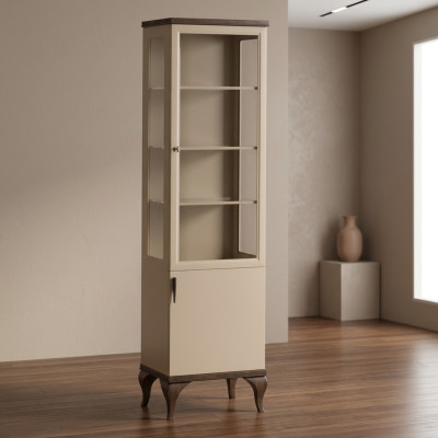 Single Vitrine Eintüriger Schrank Möbel Glasschrank Möbel Holz Schränke