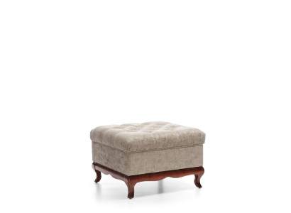 Rozkošník Designer Chesterfield Ottoman Textil Beige Polstern Bank Stoff