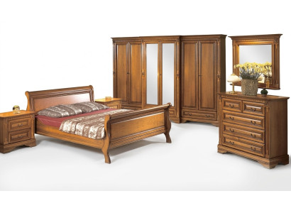 Schlafzimmer Postel Noční stolek Komoda Šatní skříň Luxusní sada 6 kusů.