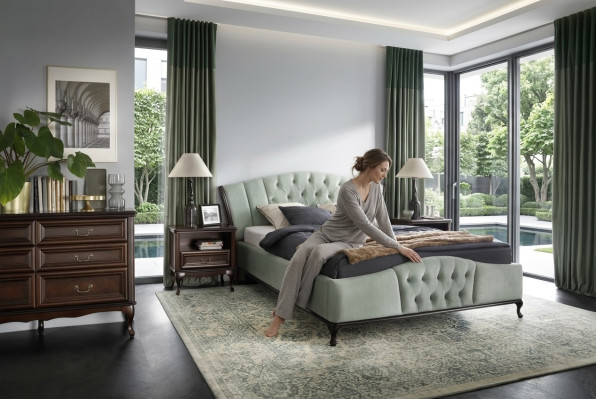 Bett Schlafzimmer Set Chesterfield Luxus Betten Möbel 2x Nachttisch 3tlg
