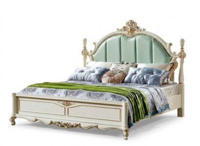Klassisches Schlafzimmer Bett Möbel Holz Leder Betten Barock Rokoko