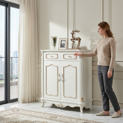 Kommode Schubladen Holz Sideboard Schrank Schränke Weiß Kommoden Wohnzimm