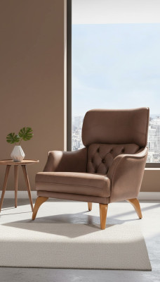 Luxus Einsitzer Sessel Couch Polster Möbel Chesterfield Desing Sofa Leder