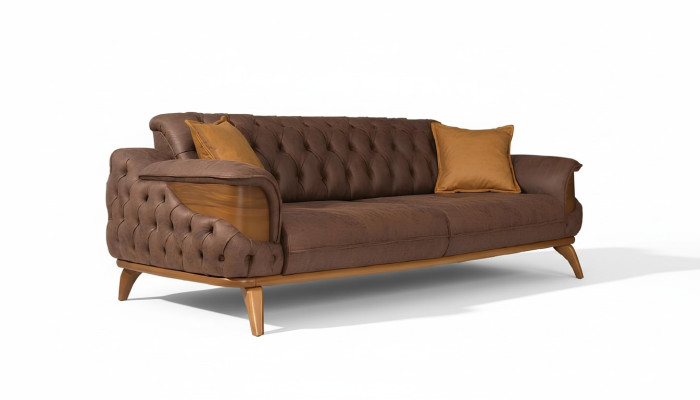 Luxus Dreisitzer Chesterfield Couch Möbel Couchen Braun Sofas Leder Polster Neu