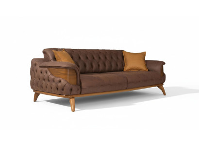 Luxus Dreisitzer Chesterfield Couch Möbel Couchen Braun Sofas Leder Polster Neu