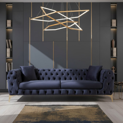 Dreisitzer Sofa Luxus Chesterfield 3 Sitzer Couches Blau Sofas Samt Neu Couch