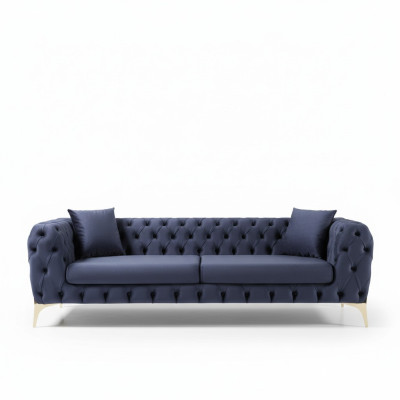 Dreisitzer Sofa Luxus Chesterfield 3 Sitzer Couches Blau Sofas Samt Neu Couch