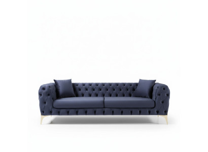 Dreisitzer Sofa Luxus Chesterfield 3 Sitzer Couches Blau Sofas Samt Neu Couch