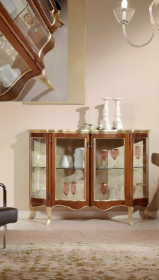 Vitrine Kommode Glaskommoden Luxus Sideboard Schränke Braun Italienische Möbel