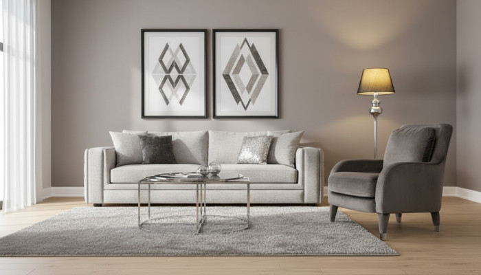 Sessel Einsitzer Luxus Polster Möbel Wohnzimmer Braun Sessel Textil Lounge Neu