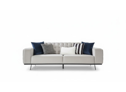 Luxus Wohnzimmer Sofa 2 Sitz Zweisitzer Weiß Couch Chesterfield Couchen Neu