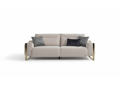 Klassische Sofa 3 Sitz Design Wohnzimmer Polster Holz Polster Moderne Luxus Weiß