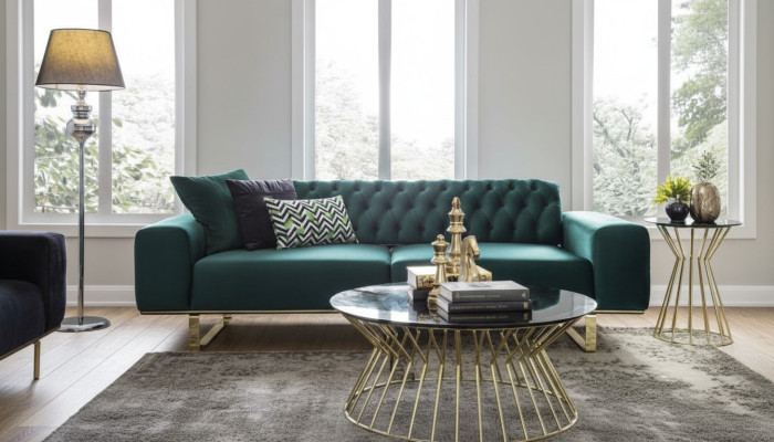 Luxus Wohnzimmer Sofa 2 Sitz Zweisitzer Grün Couch Chesterfield Couchen Neu