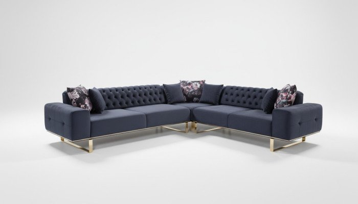 Ecksofa gauč Polster nábytek garsonka Chesterfield rohová sedací souprava Sofa látka